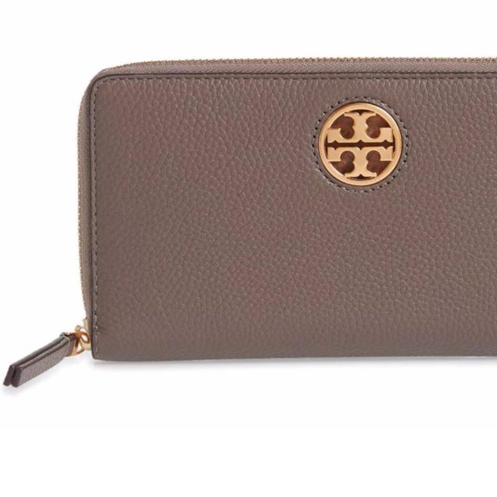 Tory Burch Silver Maple with Tag Carson Continental Wallet